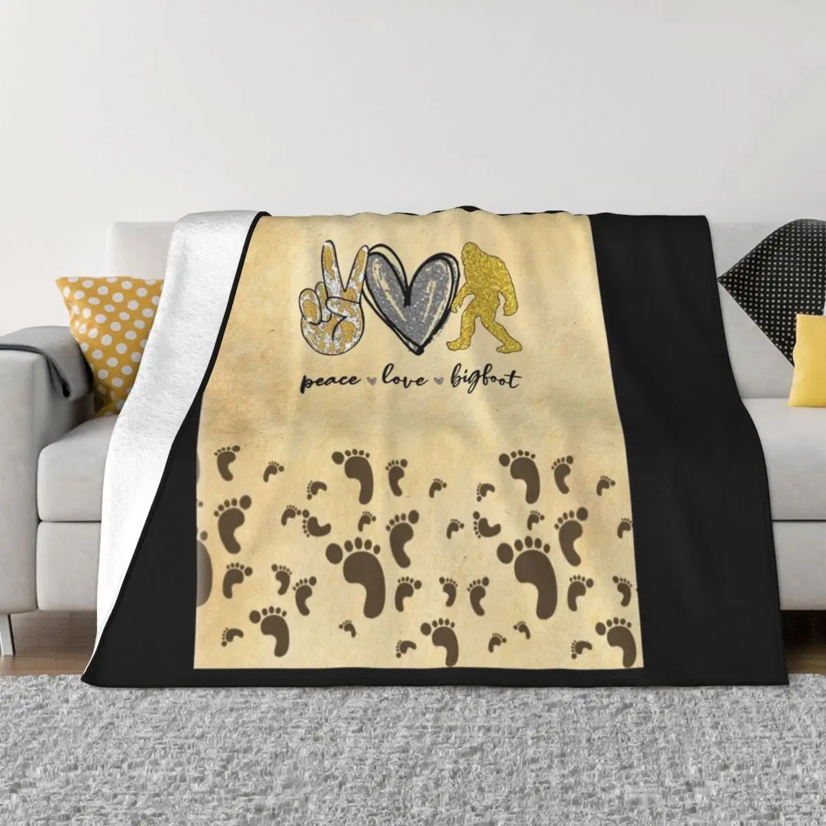 

Vintage BigFoot Knowedge Peace Love Bigfood Throw Blanket Luxury Thicken valentine gift ideas Blankets