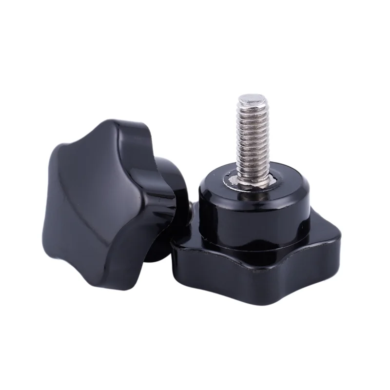 AB47-M6 X 15Mm 수나사 스타 헤드 잠금 나사 핸들 검정색 6개