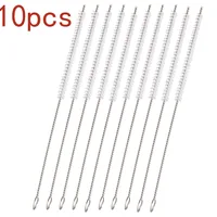 10pcs Nylon Brushes ，Stainless Steel Cleaner Nylon Cleaning Brushes Set， for Tobacco Pipe ，For Cleaning Tools，L 170mm OD 2mm 1