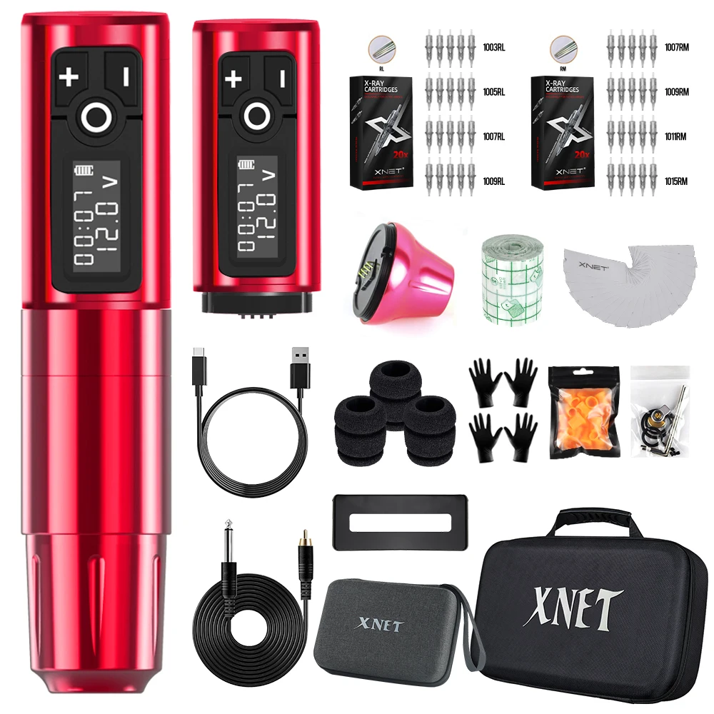 XNET Wireless　tattoo machine set Xnet Flux Max Wireless Tattoo Machine Kit Rotary Tattoo Pen