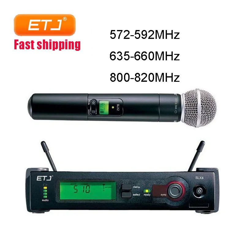 Professional UHF Wireless Microphone SLX BETA A Super Cardioid Vocal  For Stage Karaoke Handheld Microphone SLX