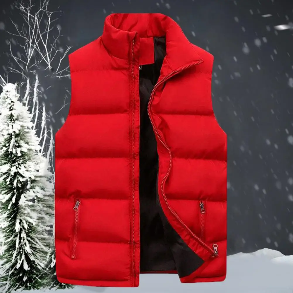 Stylish Sleeveless Coat Cotton Padded Washable Pure Color Pockets Waistcoat  Male Men Vest Jacket Streetwear autumn trousers sports spring sweatpants pockets slim male pants great breathable autumn trousers for home