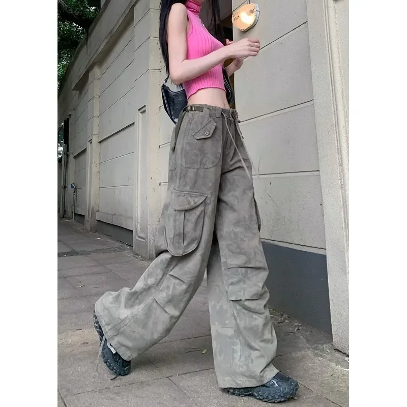 

Y2K Grunge Cargo Pants Woman Streetwear Vintage 90s Wide Leg Trousers Oversized Hippie Punk Graphic Print Retro Sweatpants