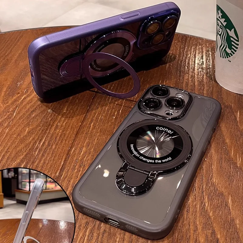 Luxury Bracket Phone Case with Magnetic Stand Holder and Soft Cover