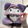 Cartoon Kuromi U-shaped Hooded Neck Pillow My Melody Hello Kitty Travel Blackout Nap Pillow With Hat Office Girl 4