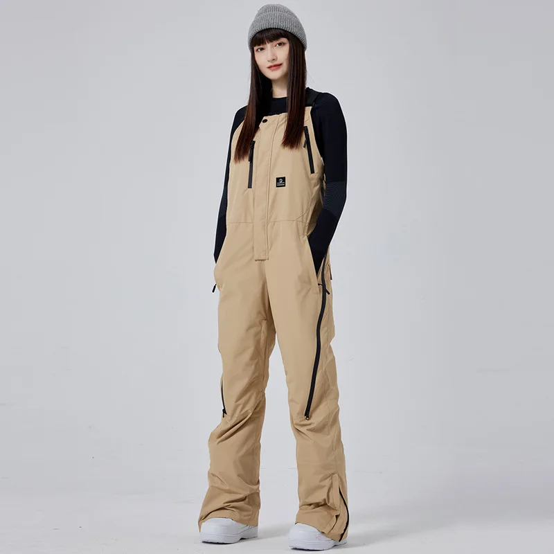 MUTUSNOW Winter Warm Waterproof Men And Women‘s Ski Strap Pants Breathable Snowboarding Trousers Male And Female Snow Overalls 3