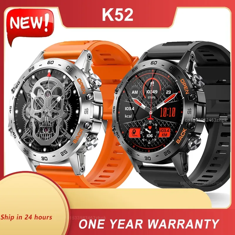 K52 Smart Watch Men 1.39 Custom Dial Bluetooth Call Heart Rate Blood