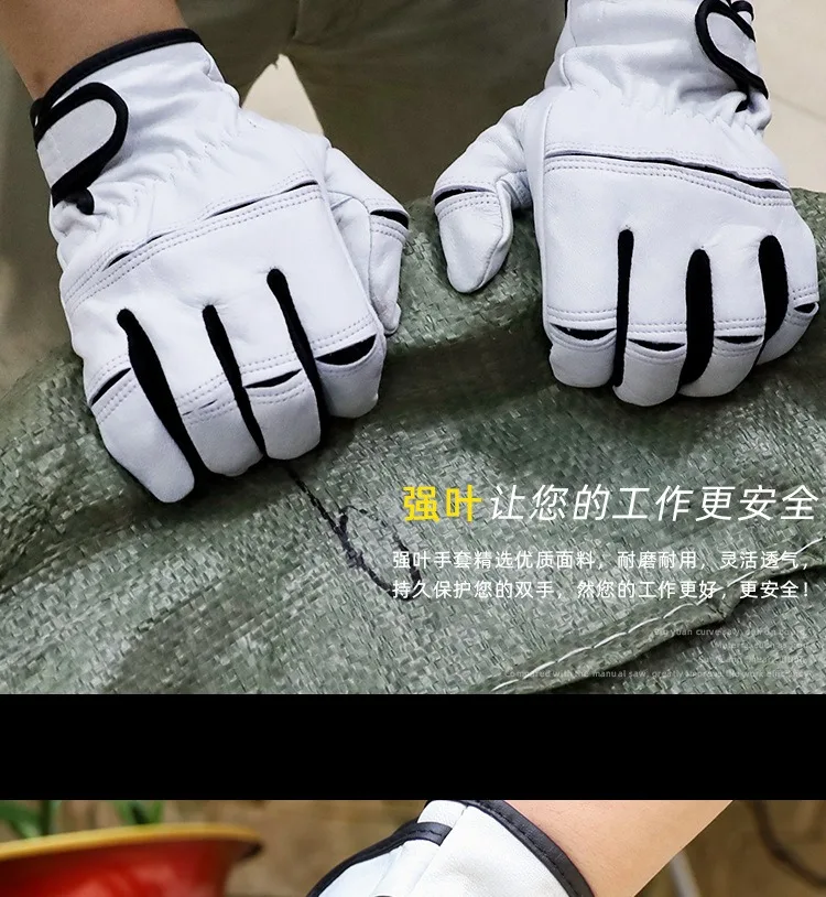 Professional Genuine Leather Work Gloves -Touchscreen Durable Cut Resistant for Mechanic Driving Riding Heavy Duty Outdoor Work