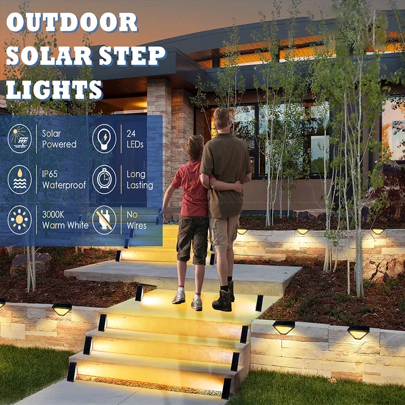 Description Picture 3 of itemSolar Deck Lights Fence Lights Outdoor Step Lights Waterproof Solar Lights for Railing Stairs Step Fence Yard Patio and Pathway