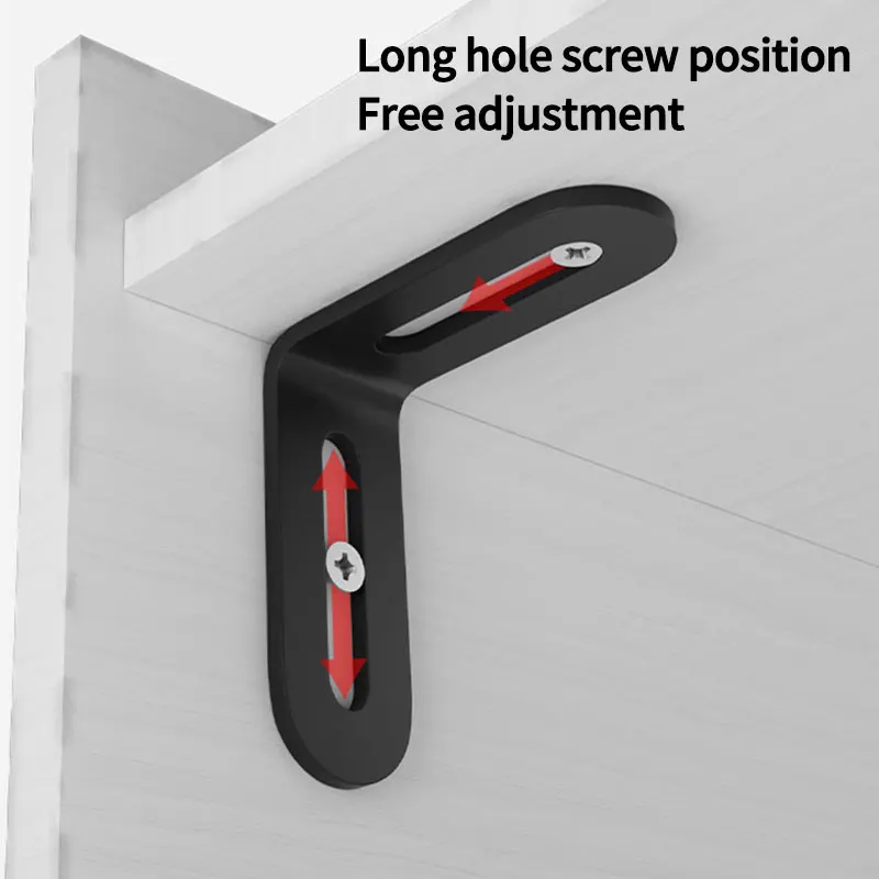 Stainless Steel Angle Bracket Adjustable Angle Code Long Hole Activity 90 &deg; Right Angle Furniture Fixer L-shaped Shelf Bracket Connectors