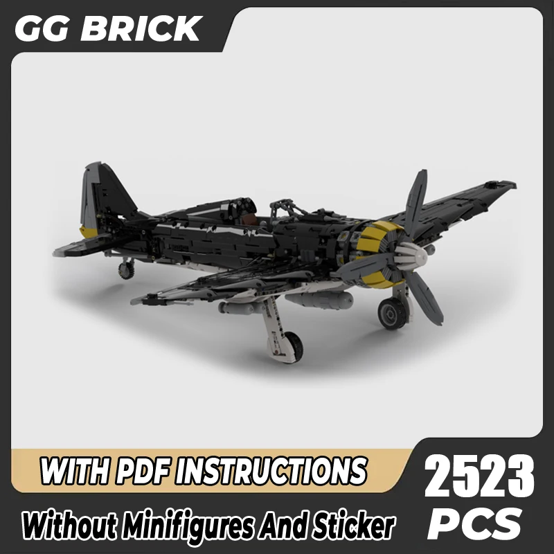 

Строительный блок Moc Wulf FW-190 Fighter, модель технологии, кирпич в сборе, самолет, серия научной фантастики, праздничный подарок
