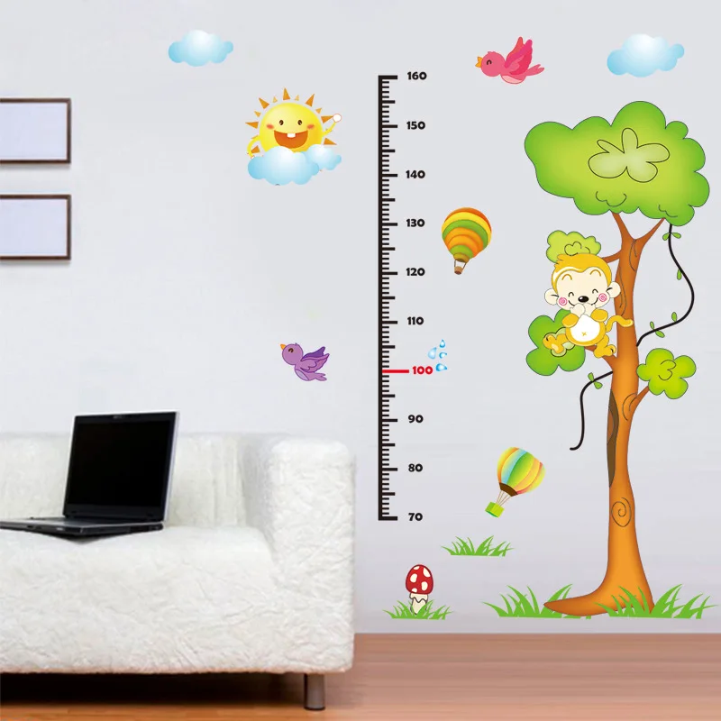 

Little Monkey Cartoon Tree Height Kindergarten Children Room Can Remove Wall Household Adornment Wall Stickers