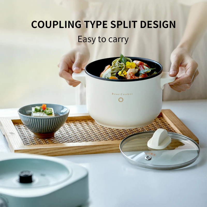 Electric cooking pot double stove electric frying pot multifunctional electric hot pot split type frying and stewing pot steamer 3