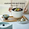 Electric cooking pot double stove electric frying pot multifunctional electric hot pot split type frying and stewing pot steamer 3