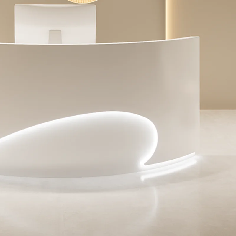 Modern Reception Desk Beauty Salon Church Display Podium Stand Design Size Mostrador Negocio