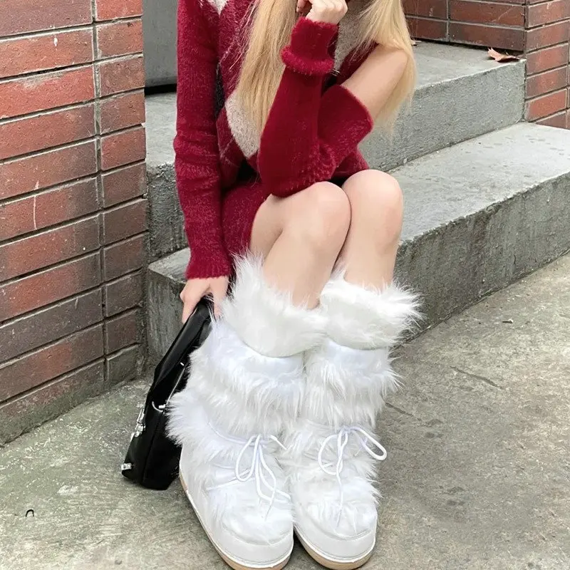 Cheap White Moon Boots Moon Boot Icon Faux-fur Snow Boots White