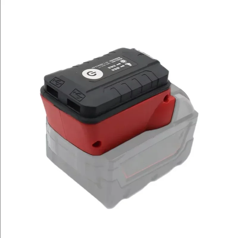 휴대용 작업 램프 토치 스포트라이트 LED 조명 밀워키 18V 배터리 용 듀얼 USB 충전 포트 전원 은행 어댑터 변환기