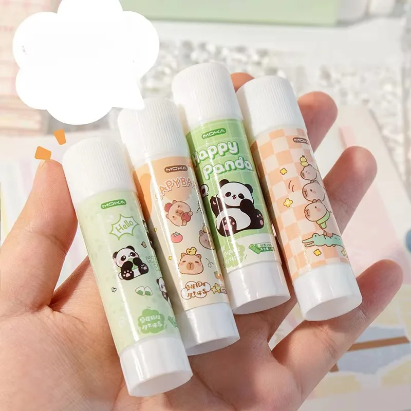 10 Pieces Capybara Cartoon Glue Stick Solid Strong Adhesive for Students School Supplies Craft Office Stationery Durable Large 5