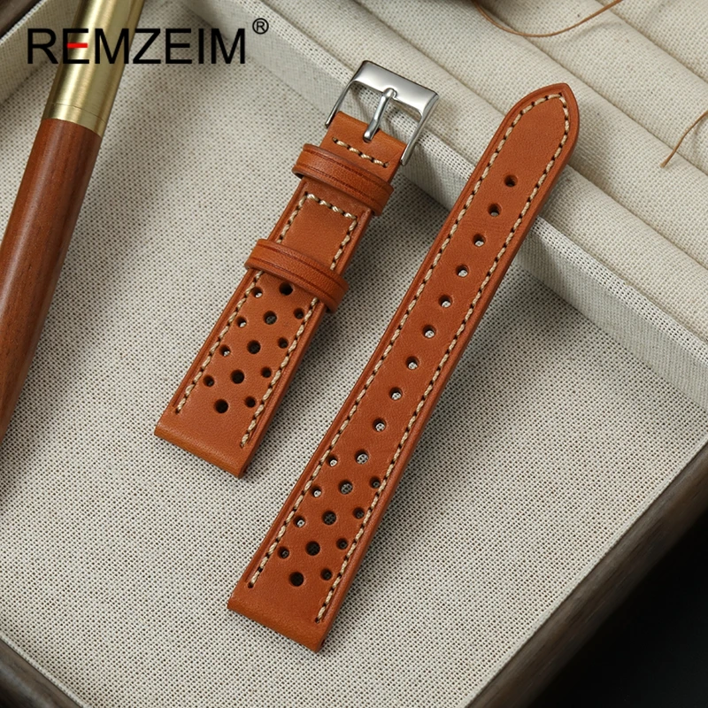 Vintage Handmade Sport Leather Watch Band - Universal Breathable Cowhide Wrist Strap