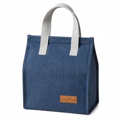 Eco - friendly Insulated Lunch Tote Bag - Durable, Reusable, and Stylish for Work, School, or Travel (Navy)