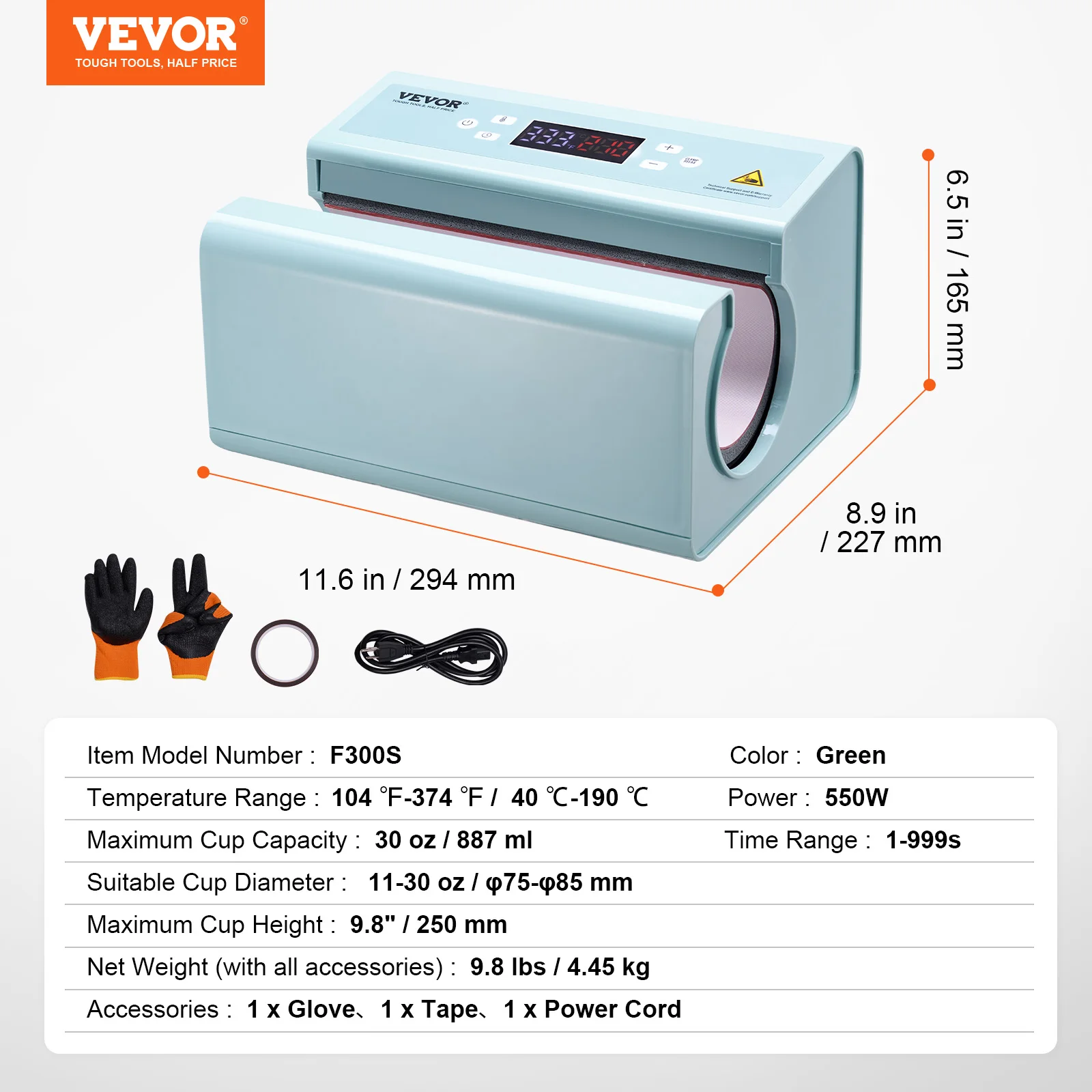 Presse à Chaud 2-en-1 VEVOR Pour Gobelets Et Casquettes - Température Et Temps Réglables, Plaque Chauffante Pour Tasses 7.5-8.5cm