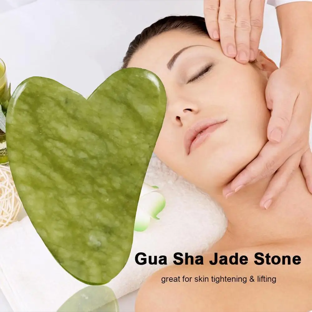 

Natural Jade Gua Sha Scraper Women Facial Scraping Stone Massager Tool Firming Lifting Skin Care Slimming Beauty Neck Lift