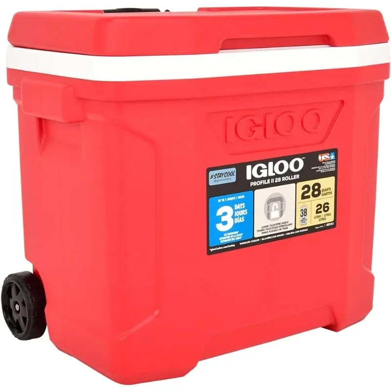 

Igloo Profile II 28 Quart Roller, red