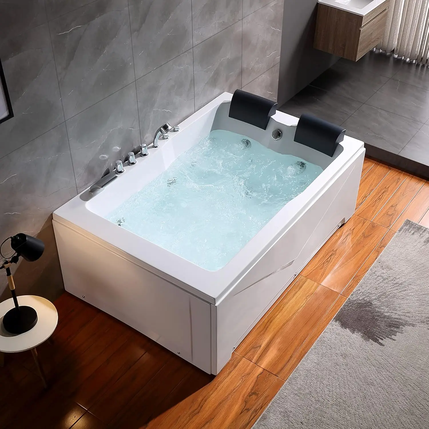 Whirlpool Bathtub 71 Inch 2 Person Whirlpool Tubs With 16 Jets Jetted Bathtub Acrylic SPA Bath Tub Hydro Massage With
