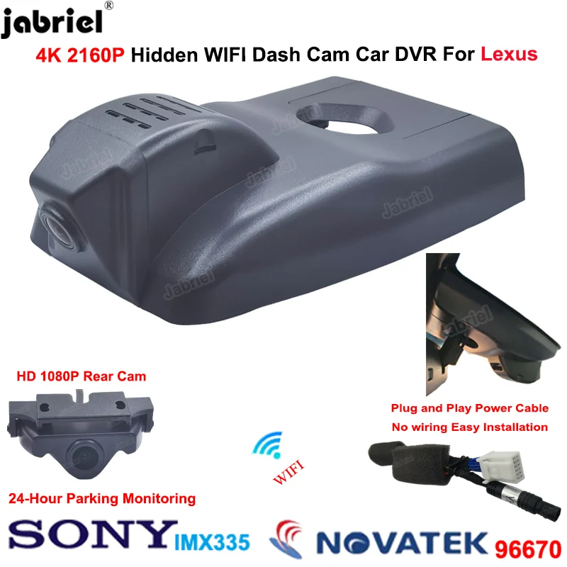 4K Car Dvr Dash Cam Dual Camera Per Lexus Rx Al20 Per Lexus Rx200T Rx300 Per Lexus Rx350 Per Lexus Rx450H 2016 - 2020 2021 2022