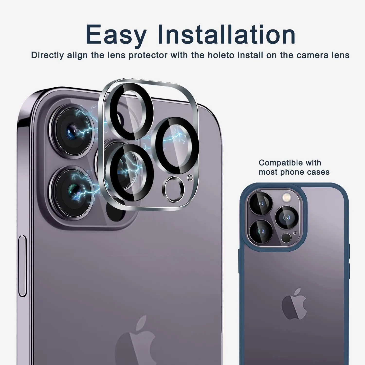 4-Pack Ultra HD Full Cover Camera Protector Glass - Enhanced Night Clarity