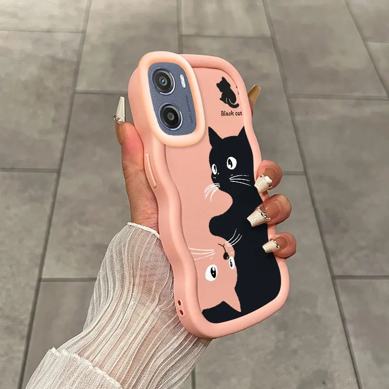 Stylish Black Cat Shockproof Flexible Phone Cover
