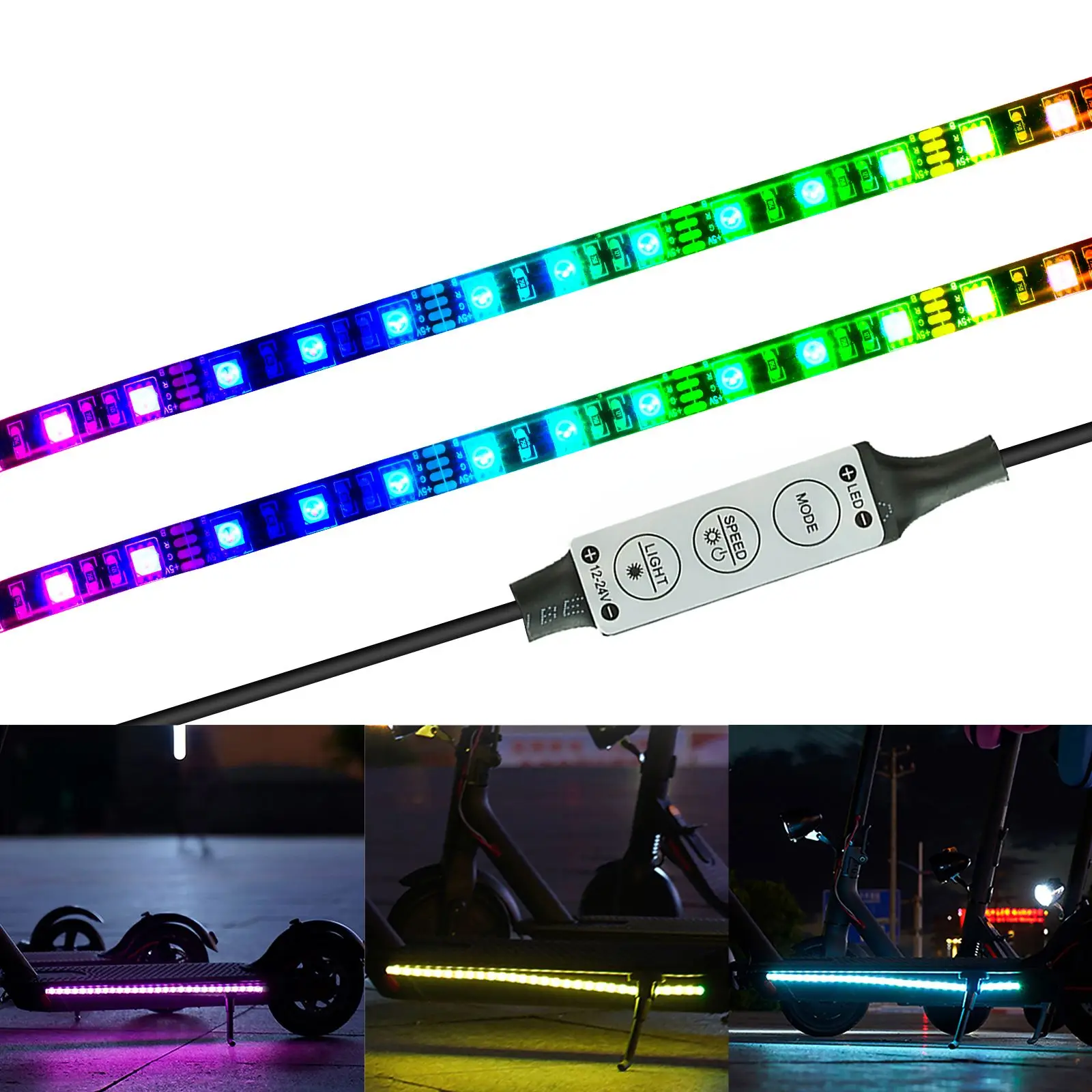 Kit Lampe LED Colorée Pour Trottinette Xiaomi M365/Pro – Bandeau Lumineux Multicolore étanche