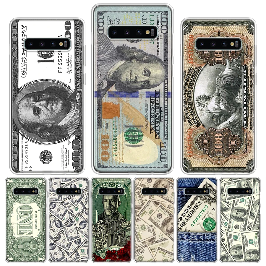 Banknote Dollar Cash Money Phone Case For Samsung Galaxy S20 FE S21 S22 Ultra S10 Plus S10E S8 S9 + S7 Edge J4 Luxury Soft Cover |