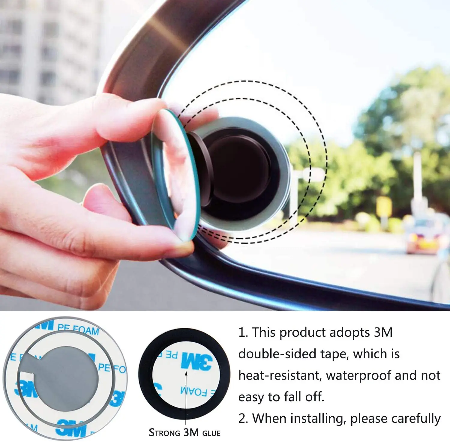 360 Degree Adjustable Car Rearview Convex Mirror for Car Reverse Wide Angle Parking Rimless HD Blind Spot Mirror blind spot mirror wide angle mirror