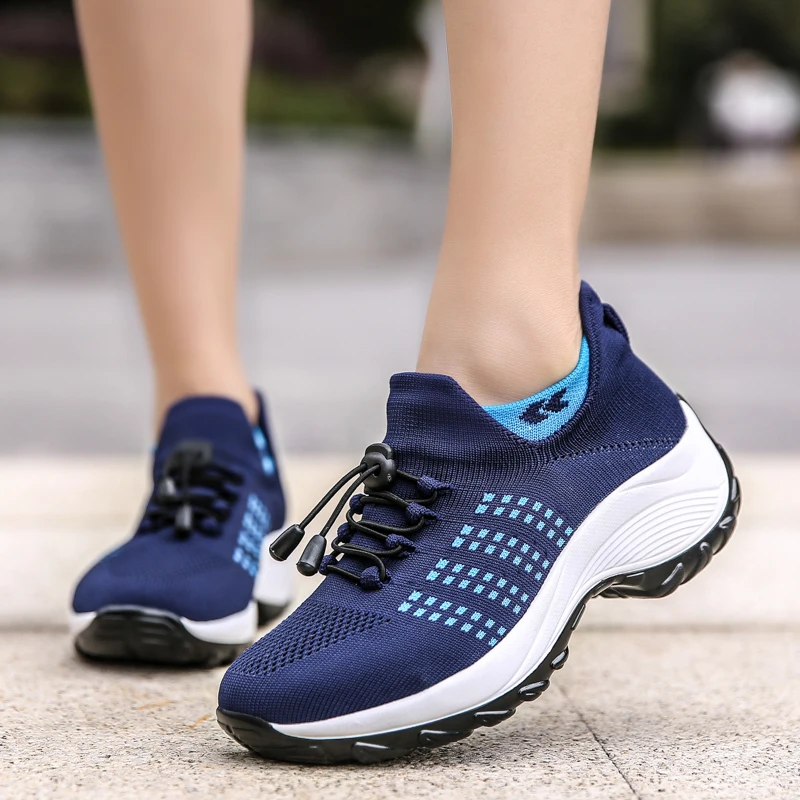 Womens Sneakers Women's Walking Shoes Sock Sneakers Nursing Shoes Casual Platform Loafers Non-Slip