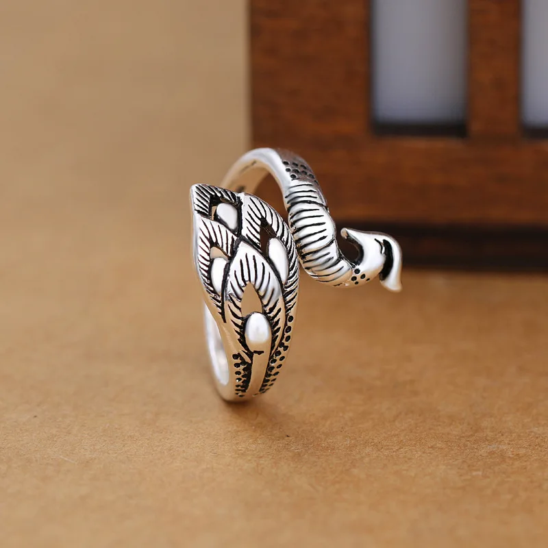 

925 Sterling Silver Peacock ​Open Rings For Women Wedding Vintage Jewelry Wholesale Free Shipping and Free Shipping Jewellery