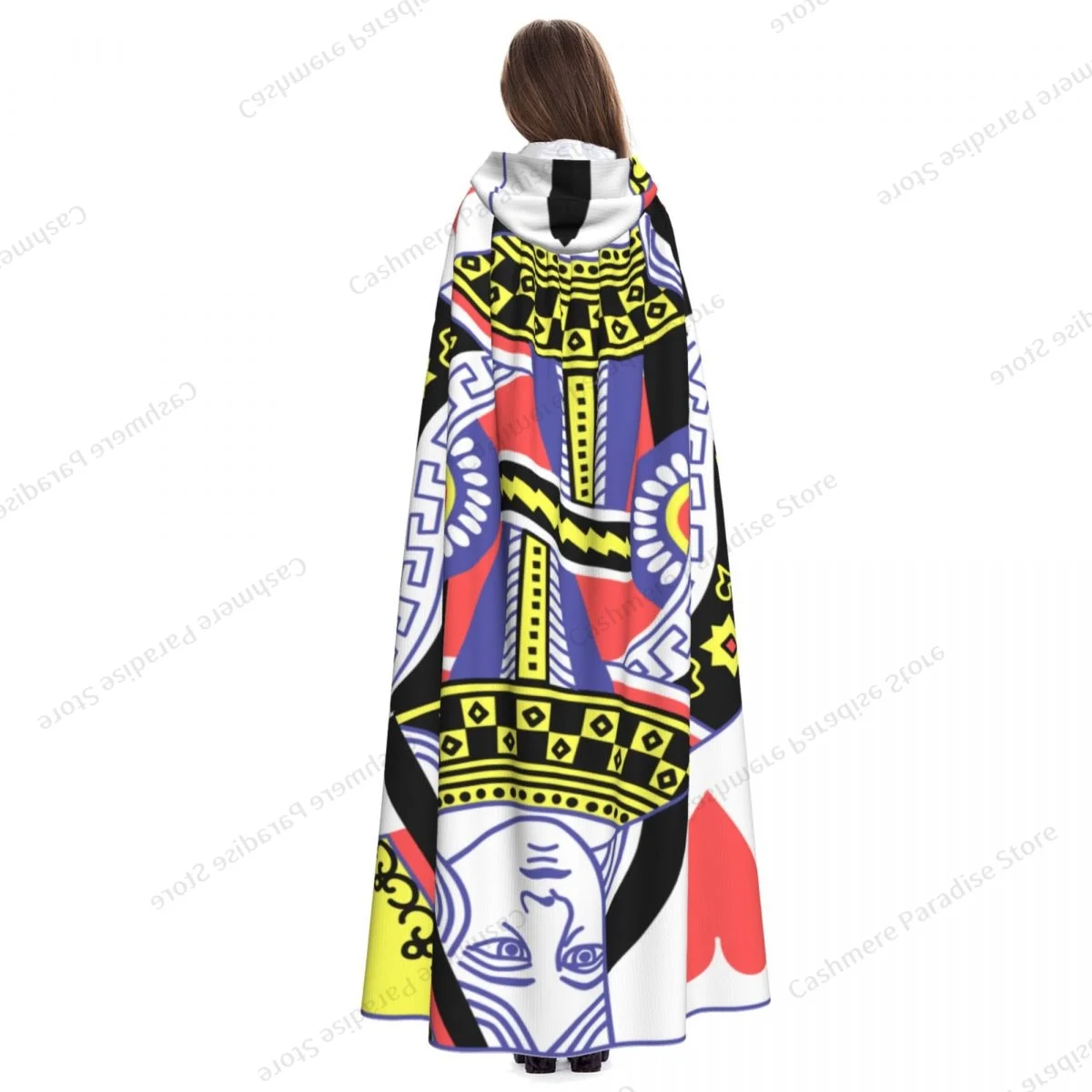 Long Cape Cloak Queen Of Hearts Hooded Cloak Coat Hoodies Elf Purim