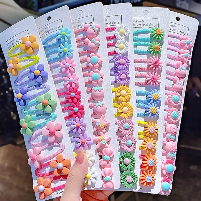 10pcs/set New Girls Cute Cartoon Flower Animal Hair Clips Kids Lovely Hairpins Headband Barrettes Fashion Hair Accessories hair barrettes lovely patrick s day hair clips kids hairpins fashion barrettes headwear hair grip for infant girls