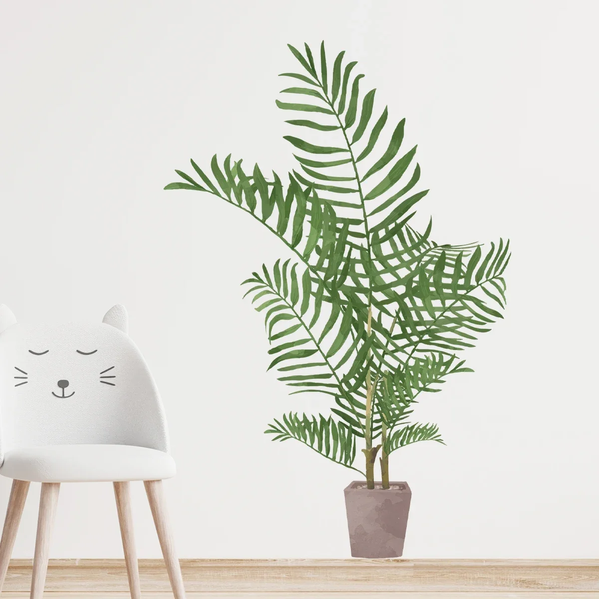 Wall Stickers Realistic Watercolor Green Plant Potted For Living Room Children Room Bathroom Home Decoration
