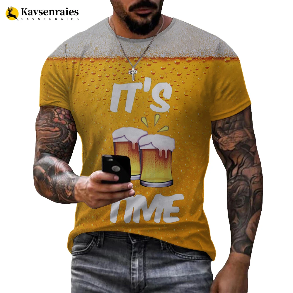 

New Funny Beer/French Fries/Hamburger 3D Print T Shirt Unisex Summer Fashion Casual Oversized T-shirt Men Women Streetwear Tops