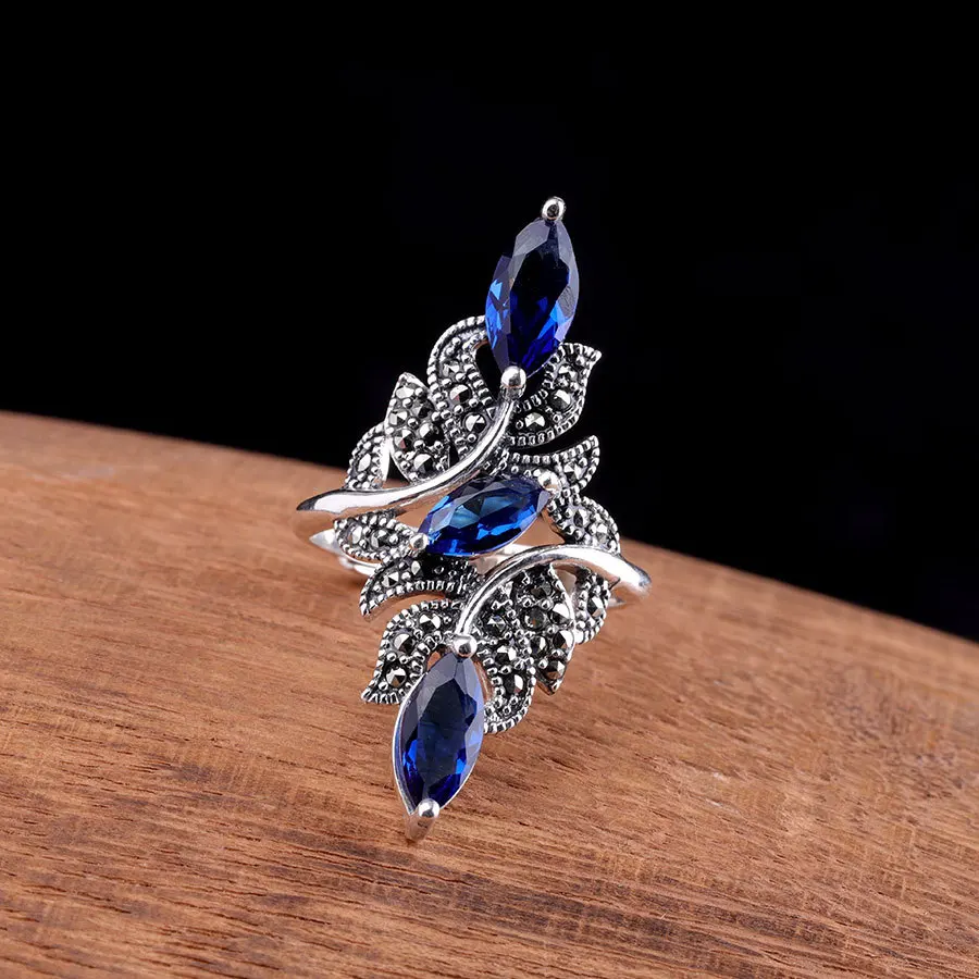 Wedding Rings Womens Ring Cubic Zircon Ring Finger Rings Jewelry Rings Ring Jewelry Classic Fashion Wedding Ring Exquisite Blue Zircon Female Ring Wedding Jewelry New Year Gift