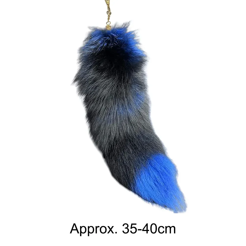 Huge Fluffy Faux Fur Fox Tail Keychain Cute Animal Tail Keychain Bags Charm Keys Holder Keyring Cosplay Tail Gift For Women Girl