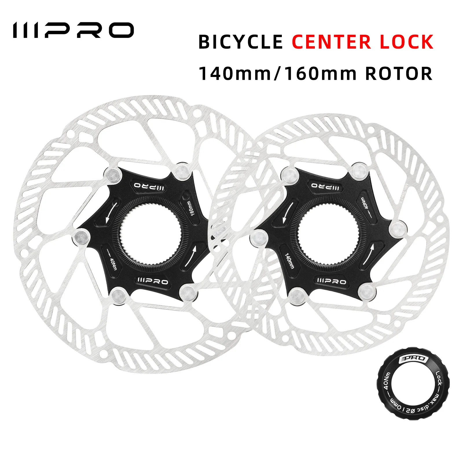 IIIPRO Ultra-Light Bicycle Brake Rotor 140/160mm Hollow High-Strength Steel Mtb Road Bike 6 Bolts/Center Lock Disc Brake Rotors