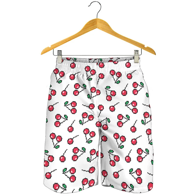 Fashion Cherry 3D Printed Beach Shorts Men Clothes Cartoon Fruits Pattern Swim Trunks Summer Streetwear Oversized Short Pants 5