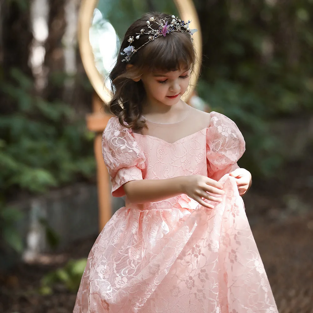 2022NewWesternStylePrincessDressGirlOneYearOldDressFlower
