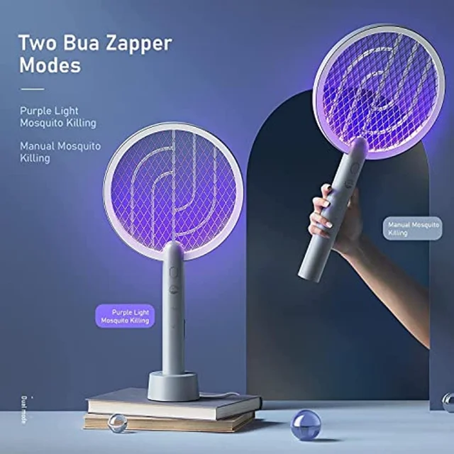 Elektromos Légy Swatter Racket Mosiller 2In1 Smart Bug Zapper Usb Újratölthető Szúnyogok Trap Lámpa Gyilkos 3 Rétegű Háló Otthon - Image 3