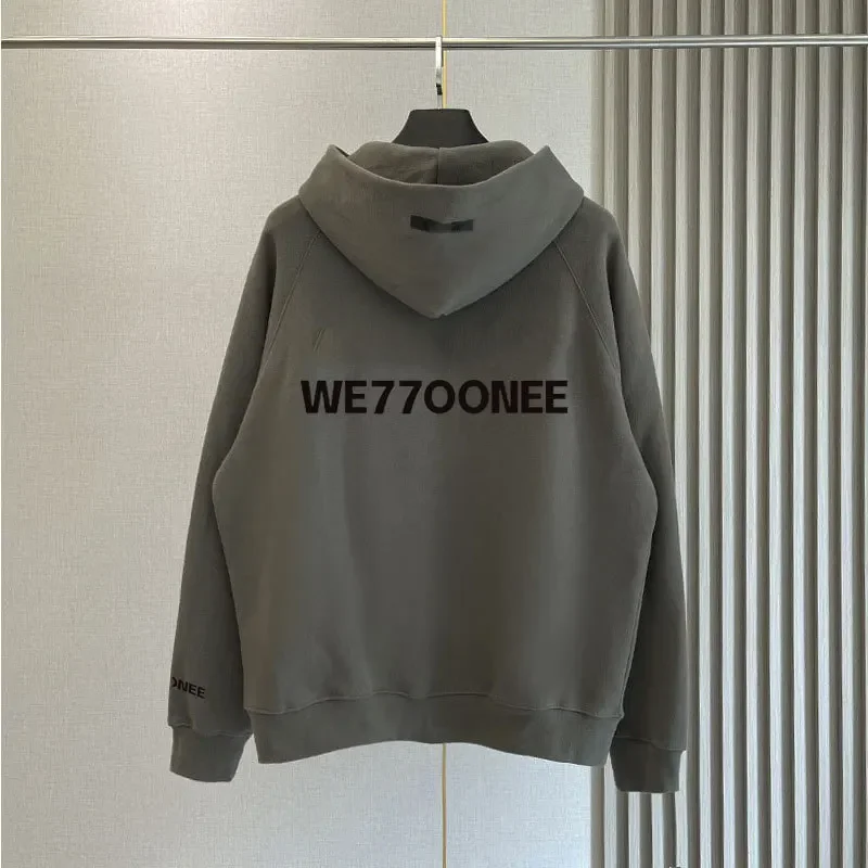 Popular  European and American Silicon Print Letter Terry Zipper Spring and Autumn Coat Hot Hoodie harajuku  anime hoodie