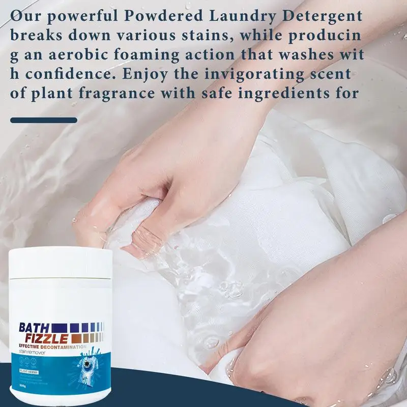 Dry Laundry Detergent Laundry Powder Explosive Salt 17.6 Oz Natural Plant Detergent Powder Long Lasting Scent Washing
