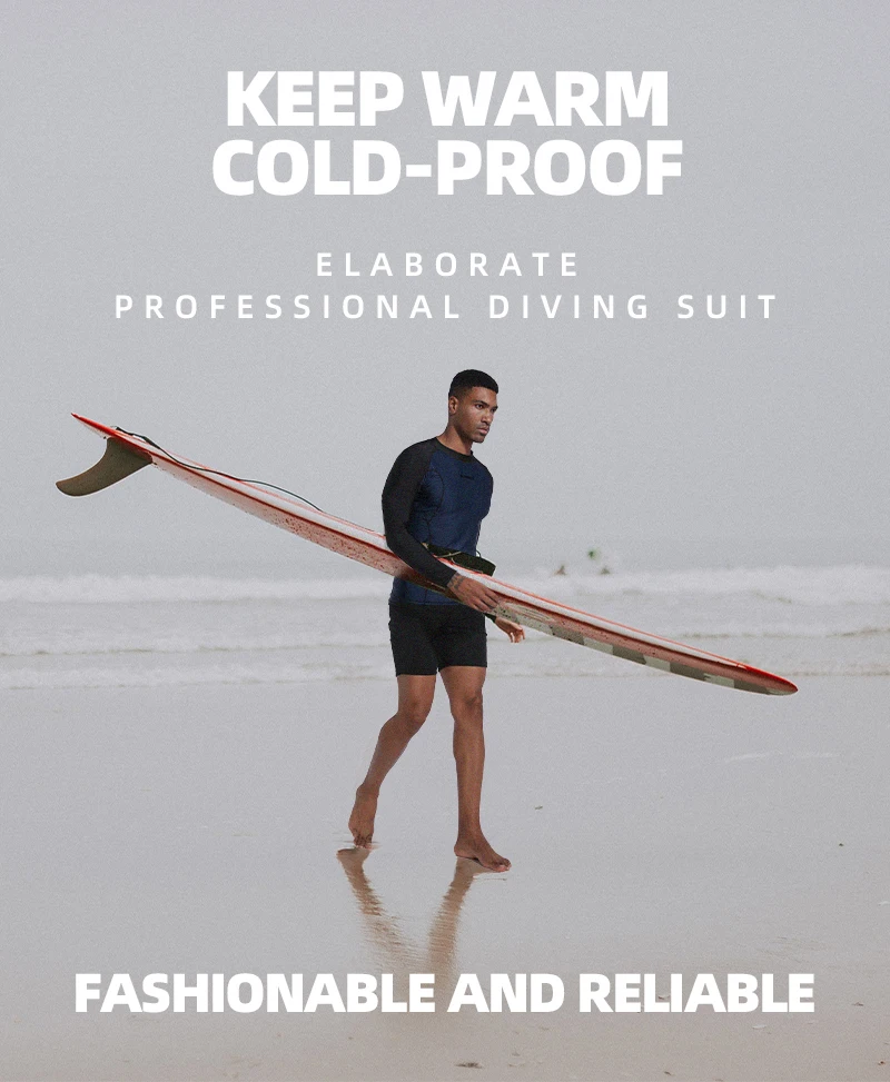 Description Picture 3 of itemDEMMET Mens Swimwear Long Sleeve Rash Guard Swimming Surf T-Shirt UV Protection Quick Dry Beach Tight Surf Diving Clothes 120KG