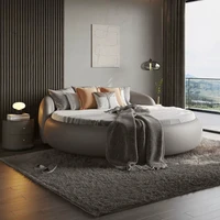 Lit superposé flottant pour adultes, lit rond de luxe, lit queen size, lit en métal de luxe, lit de taille complète 180x200, mobilier d'hôtel 5